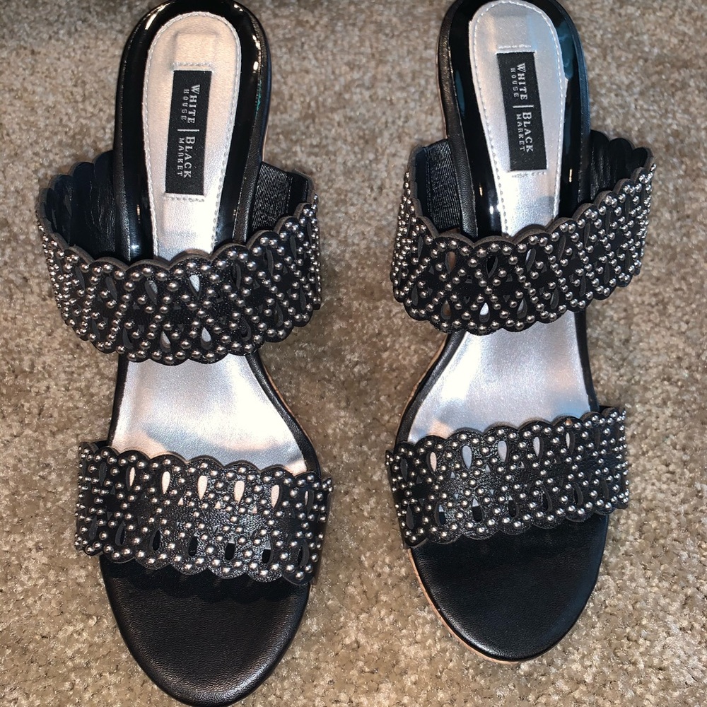 White House Black Market Black Wedge Size 8.5